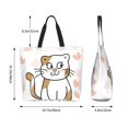 thumbnail image 5 of ZICANCN Cat Kitten Cartoon Tote Bag, Grocery Bags Reusable Shopping Bags with Handles Durable Foldable Washable for Women Men, 5 of 8