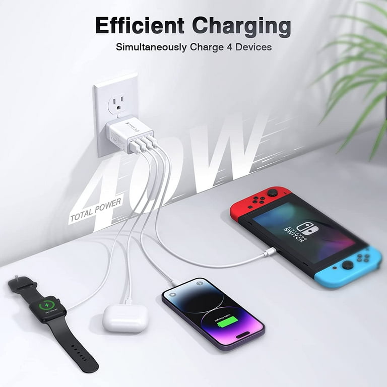 Aioneus 40W USB Wall Charger Block, Multi-Port Fast Charging Power Adapter for iPhone, Samsung Galaxy - Walmart.com Aioneus 40W USB Wall Charger Block, Multi-Port Fast Charging Power Adapter for iPhone, Samsung Galaxy - Walmart.com