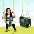 thumbnail image 2 of High Back Toddler Bucket Swing Seat with Coated Chains, Heavy Duty Kids Swing Seat Fully Assembled, Green, 2 of 7