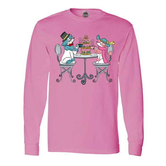 Inktastic Colorful French Poodles With Tea Long Sleeve T-Shirt