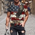 thumbnail image 2 of Mens 4th of July Shirts 250th Anniversary American Flag Eagle Short Sleeve T-Shirt Memorial Day Patriotic Tee Tops, 2 of 5
