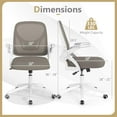 thumbnail image 2 of LYYHTY Mesh Office Chair, Ergonomic Desk Chair with Flip-up Arms & Lumbar Support, Height Adjustable Swivel Computer Chair with High Back for Home Office (Khaki), 2 of 10