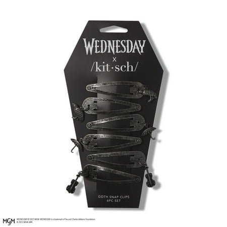 Wednesday x Kitsch Goth Snap Clips 6pc Set