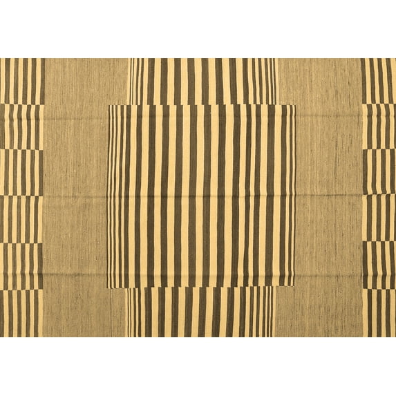 Ahgly Company Indoor Rectangle Abstract Brown Contemporary Area Rugs, 3' x 5'