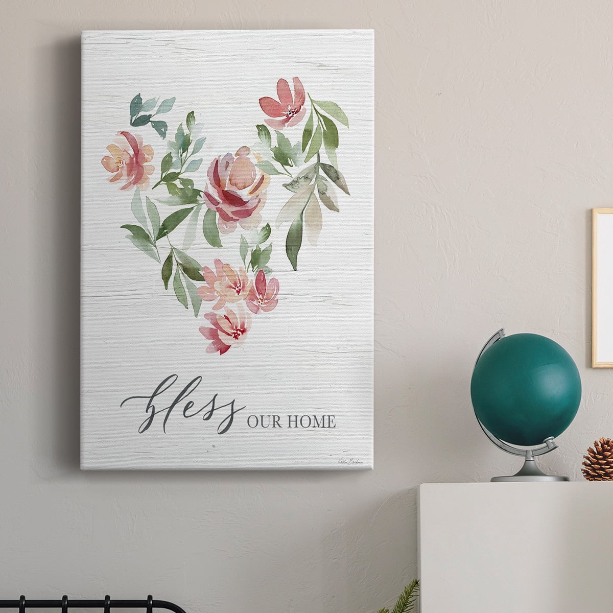Paradise Floral Heart Premium Gallery Wrapped Canvas - Ready to Hang