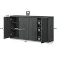 thumbnail image 5 of SICOTAS 132.6"W Large Kitchen Sideboard Buffet Cabinet with 4 Fluted Doors & Adjustable Shelves, Console Cabinet Set of 2 with Storage for Living Room, Coffee Bar Station for Dining Room, Black, 5 of 10