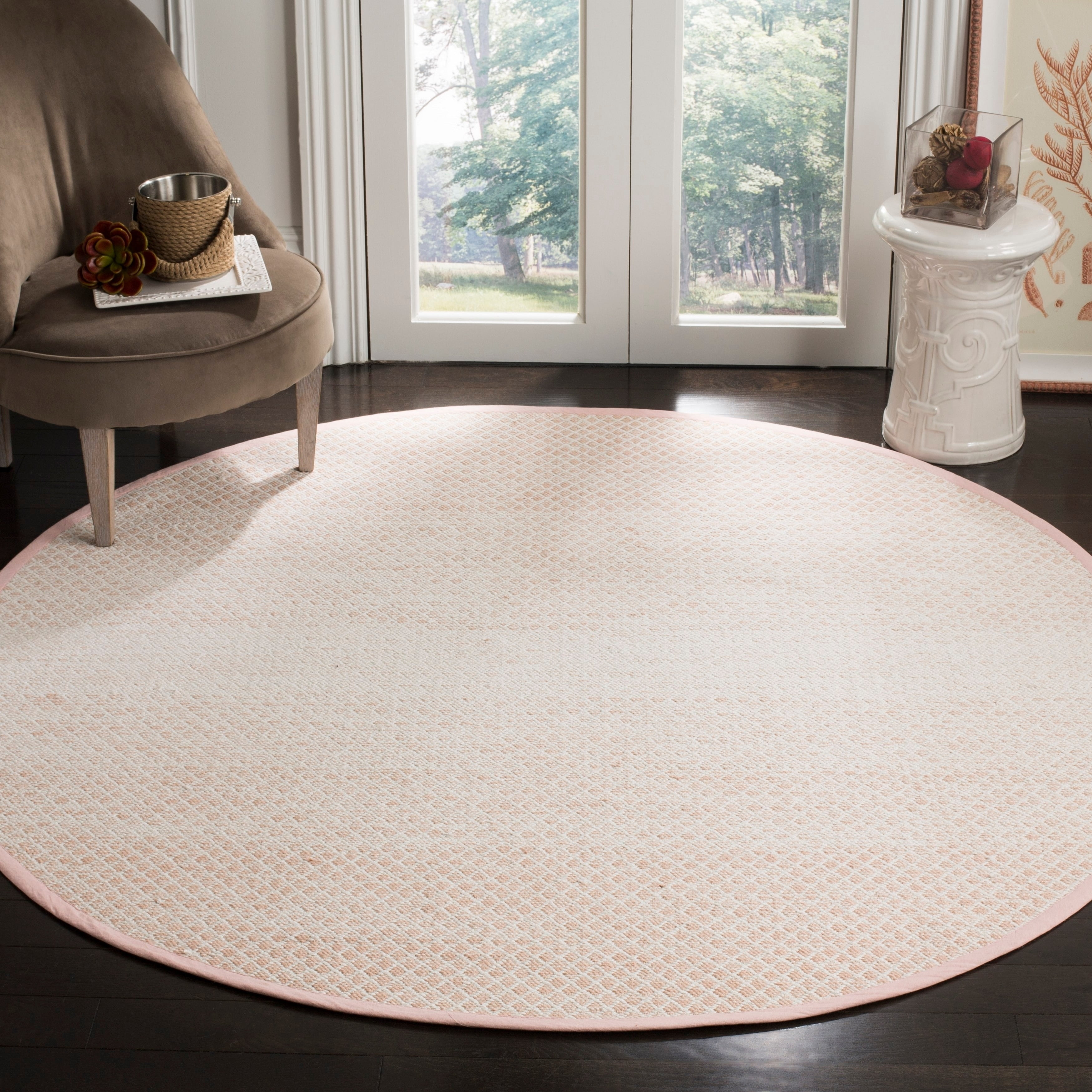 SAFAVIEH Montauk Vaughn Geometric Cotton Area Rug, Beige/Ivory, 6' x 6' Square