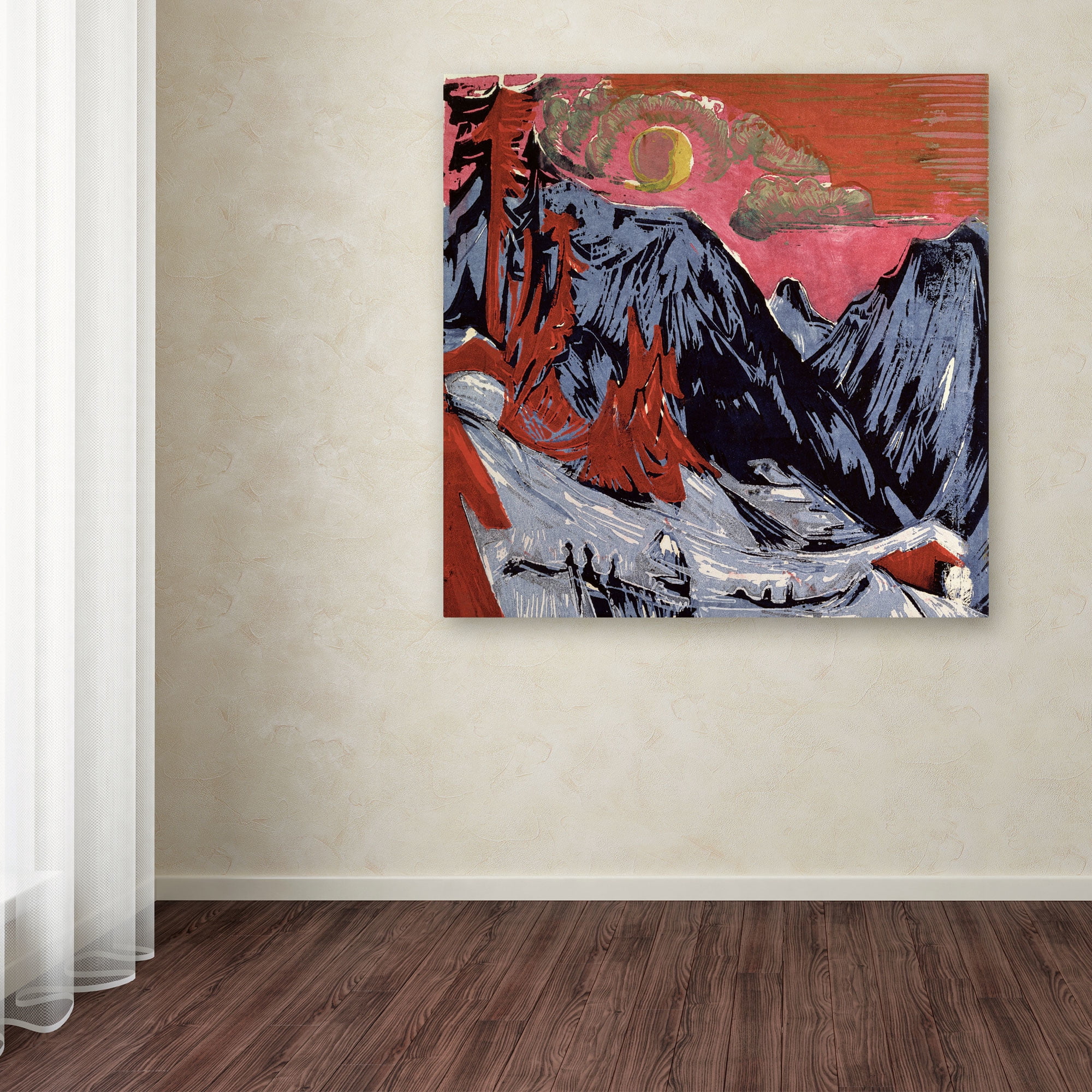 Trademark Fine Art "Mountains In Winter, 1919" Canvas Art by Ernst Kirchner