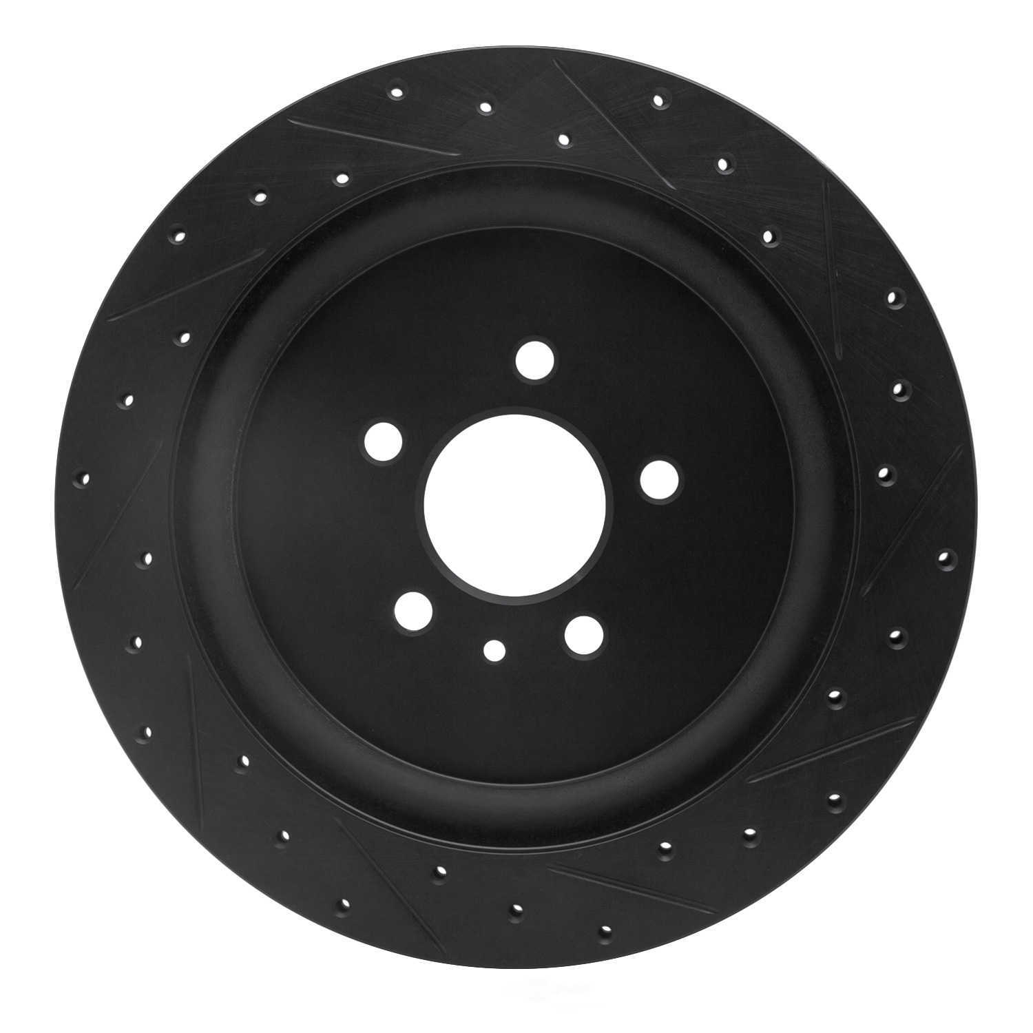 Dynamic Friction Company 633-54260L DFC Brake Rotor - Drilled And Slotted - Black
