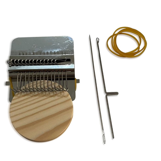 Kit de telar pequeño de acero inoxidable, herramienta de tejer para tejer, para zurcir, trenzado, parches, suministro de tejido, 14 ganchos kenally HA007941-03B