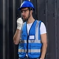 thumbnail image 3 of GOGO High Visibility Breathable Safety Vest Reflective Uniform Vest with Carry Bag-Blue-XL, 3 of 8