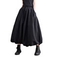 thumbnail image 5 of Women A-Line Skirt - Elastic High Waist Lace-up Large Hem Maxi Skirt with Pockets Solid Color Casual Long Skirt, 5 of 8