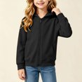 thumbnail image 6 of Jalioing Zipper Up Hoodies for Kids Fall Solid Casual Long Sleeve Sweatshirt Jacket Boys Girls Outerwear with Pocket, 6 of 7