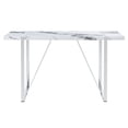 thumbnail image 3 of DeeHome Modern Dining Table, 55 inch Faux Marble Kitchen Table for 4 People, Rectangular Dinner Table for Dining Room, Home Office, Living Room Furniture, Easy Assembly, (White & Silver)(Only Table), 3 of 9