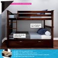 thumbnail image 2 of Max & Lily Solid Wood Twin over Twin Bunk Bed with Storage Trundle for Kids, Espresso, 2 of 12