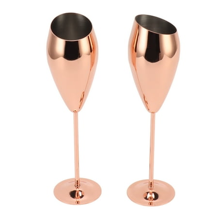 Copper Champagne Flutes Set, Brass Plated Sturdy Thick Bottom Safe ...