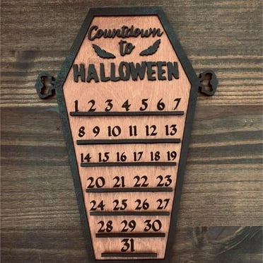 2023 Wooden Halloween Advent Calendar Decor Premium Festive Countdown Calendar