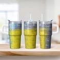thumbnail image 2 of 20oz Geometric Texture Tumbler with Handle and Straw, Double Wall Insulated Stainless Steel Travel Coffee Mug Leak Proof Design, 2 of 5
