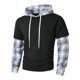 thumbnail image 5 of MHFRRA Sudadera con Capucha y Estampado de Cuadros, de Manga Larga, Informal, de Dos Piezas, para Otoño E Invierno, Ropa de Calle Cómoda para Uso Diario Negro, 5 of 5