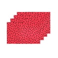 thumbnail image 4 of MKHERT Funny Summer Black Watermelon Seeds On Red Background Placemats Table Mats for Dining Room Kitchen Table Decoration 12x18 inch,Set of 4, 4 of 4