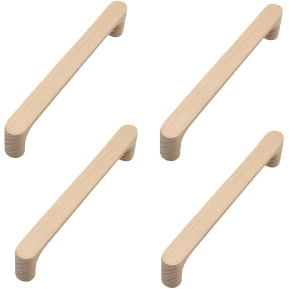 Gamvdout Wooden Handles for Cupboards 4Pcs Furniture Accessories Beech Varnish Wooden Double Hole Single Hole Wooden Handle Drawer Cabinet Storage Cabinet Handle 128Mm
