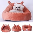 thumbnail image 1 of POINTERTECK Lit pour Animal en Peluche Chaud d'Hiver, Coussin de Sofa, Grotte, Fond Antidérapant, Lavable, Motif d'Ours Dessin Animé, Chenil pour Chien Chat pour Cage, 1 of 10
