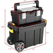 Costway 2-in-1 Rolling Tool Box Set Mobile Tool Chest Storage Organizer Portable Black