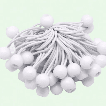 50-Pack 6-Inch White Ball Bungee Cords – Heavy-Duty Tarp Tie Downs With UV Resistance, For Camping, Canopies, Cargo & More