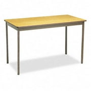 Barricks Utility Table, Rectangular, 48w x 24d x 30h, Oak/Brown -BRKUT244830LQ