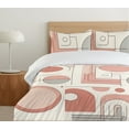 thumbnail image 4 of Ambesonne Pink Duvet Cover Set, Soft Mid Century Modern Shapes, Calking, Coral and Pale Eggshell, 4 of 4