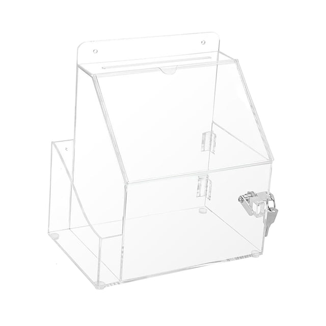 Cuadro de quejas Caja de bloqueo de llave de bloqueo Buzón de recolección de acrílico con bloqueo para la tienda Votación de la recaudación de fondos transparente
