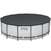 Bestway: مجموعة حمامات سباحة Steel Pro MAX 15 X 48 فوق سطح الأرض - 4231 جالون، حمام سباحة عائلي خارجي، مقاوم للتآكل والثقب، يتضمن فلترًا ومضخة وسلمًا وغطاء