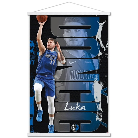 NBA Dallas Mavericks - Luka Doncic 19 Wall Poster with Wooden Magnetic Frame, 22.375" x 34"