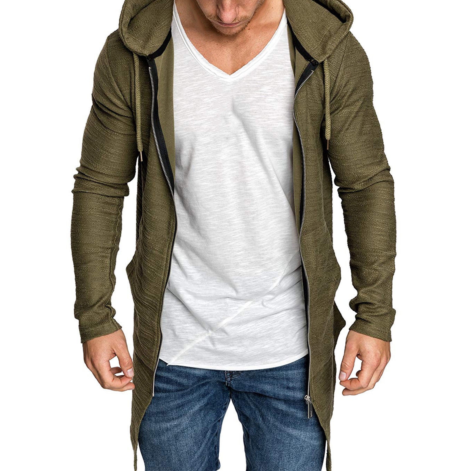 hooded longline sweater