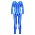 thumbnail image 3 of TiaoBug Kids Girls Shiny Metallic Full Length Bodysuit Unitard Gymnastics Leotard Dancewear, 3 of 5