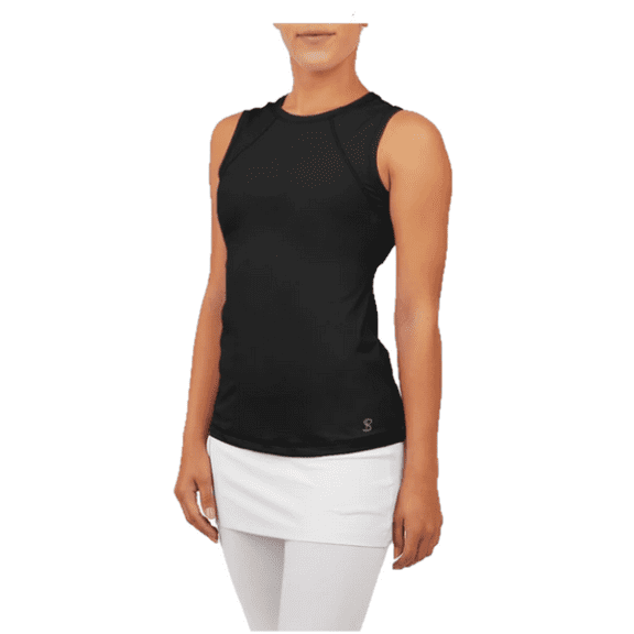 Sofibella Women's Classic Sleeveless Top (Black, Small)