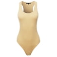 thumbnail image 2 of A2Y Women's Fashion Basic Premium Cotton Racerback Tank Body Suit Taupe L, 2 of 5