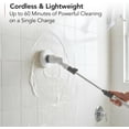 thumbnail image 3 of OVENTE Electric Spin Scrubber, Cordless Power Scrubber with 3 Brush Head, Adjustable Extension Handle, Waterproof Perfect for Cleaning Toilet, Shower, Bathroom Tub and Tile Floor, White CTB123WGY, 3 of 9