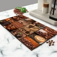 thumbnail image 4 of Brown Coffee Theme Dish Drying Mat for Kitchen Counter,Coffee Bar Mat with Spill Protection for Dishes,Coffee Maker & Pot,Hide Stain Rubber Backed Absorbent Draining Mat Under Dish Rack(12x19 IN), 4 of 5