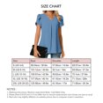 thumbnail image 4 of Top con cuello en V y manga de pétalo para mujer, blusa plisada informal holgada de verano para trabajo de oficina, 4 of 6