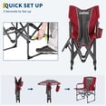 thumbnail image 4 of Folding Camping Chair – Oversized Heavy Duty 400 lb – Portable Outdoor Lawn Chair – Side Table, Pocket & Cup Holder – Camping, Beach, Fishing, Garden, Deck & RV, 4 of 7