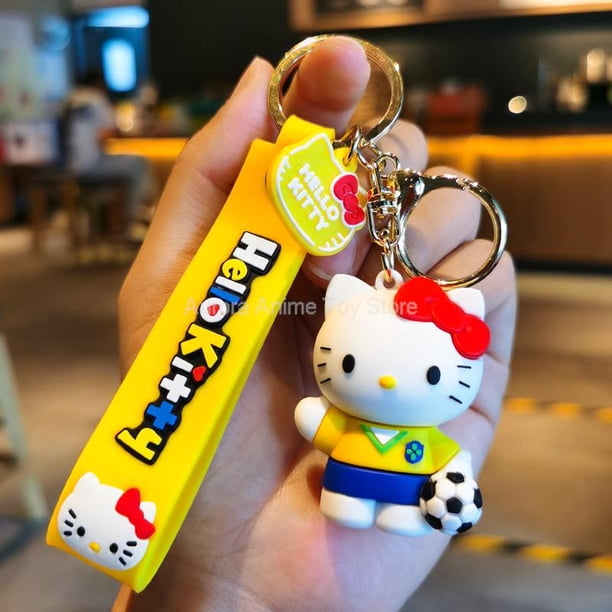 LLavero de Anime Sanrio Hello Kitty para niños, soporte colgante Kawaii, llavero de coche, bolsa de teléfono móvil, joyería colgante, juguetes, regalos Fivean unisex