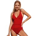 thumbnail image 3 of Traje de Baño Cruzado Push Up para Mujer, Traje de Baño con Control de Abdomen, Grande Roja Talla S, 3 of 9