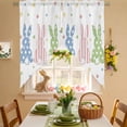 thumbnail image 2 of Easter Bunny Swag Valance Curtains Colorful Dots Rabbit Rod Pocket Swag Curtains Small Window Treatments for Kitchen Bathroom Bedroom 36" W x 36" L, 2 Panels, 2 of 9