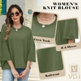 thumbnail image 5 of VDJ 3/4 Sleeve Tops for Womens Fashion Cropped Sweaters Comfort Soft Knit Pullover Lightweight Outwear Size S, 5 of 6