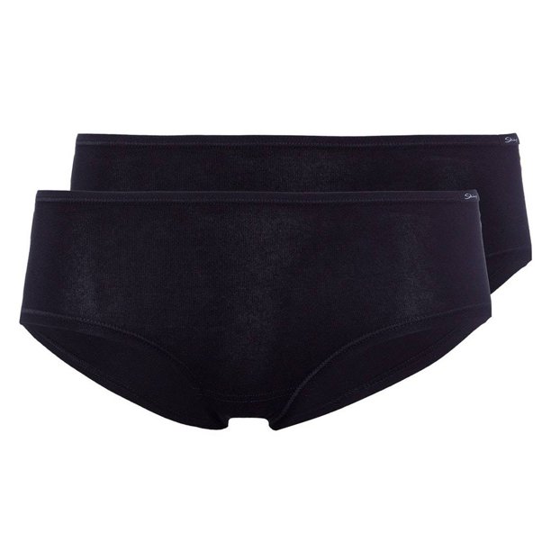 SKINY bragas de mujer, paquete de 2 - calzoncillos, pantalones, algodón estirado, básico Negro M (Medium)