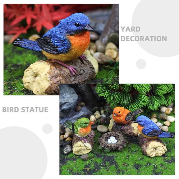 LOLIPPYY Decorative Bird Models Resin Bird Nest Model Craft Enthusiasts Outdoor Garden 1 Set