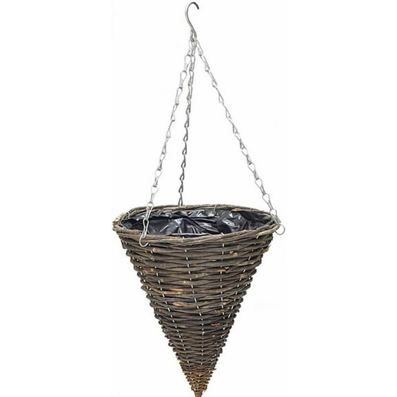 Gamvdout Cone Garden Hanging Baskets 8""/10""/12""/14""- Natural Basket Hanging Plants Wall Flower Planter Pot with Detachable Hanging Chain for Home Garden Decoration