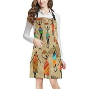 ASHLEIGH Vintage Tribal Beautiful American Women with Jugs Chef Aprons Professional Kitchen Chef Bib Apron with Pockets Adjustable Neck Strap