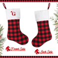 thumbnail image 7 of Minzimin 20 inches Large Initial Monogram Christmas Stocking Red Black Buffalo Plaid Personalized Christmas Stockings with Embroidered Letters Initial Christmas Stockings for Xmas Holiday, 7 of 7